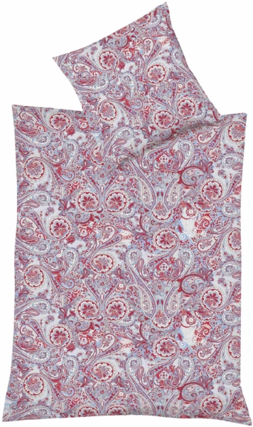 Fleuresse Mako-Satin Bettwäsche 200x220 Paisley blau rot weiß 114296-12 Bild 5