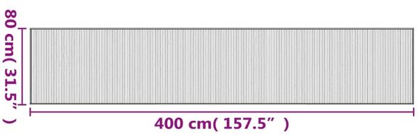 vidaXL Teppich Rechteckig Schwarz 80x400 cm Bambus 376918 Bild 8