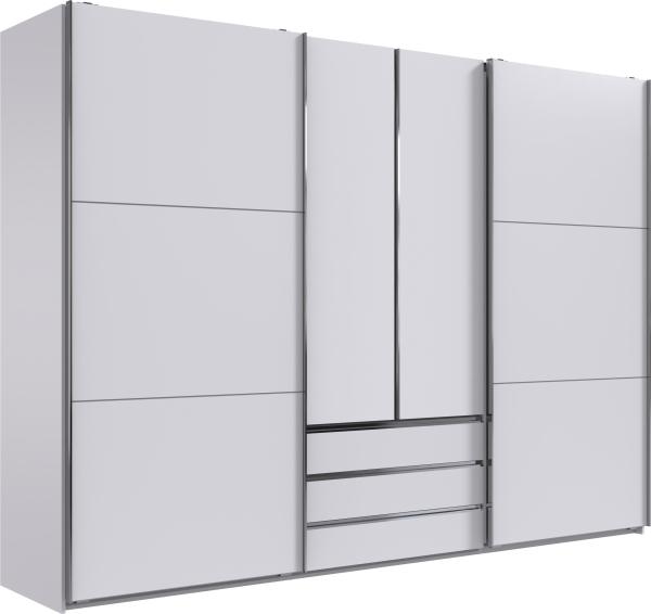 Schwebetürenschrank >MAGIC< in WEISS - 300x216x65cm (BxHxT)