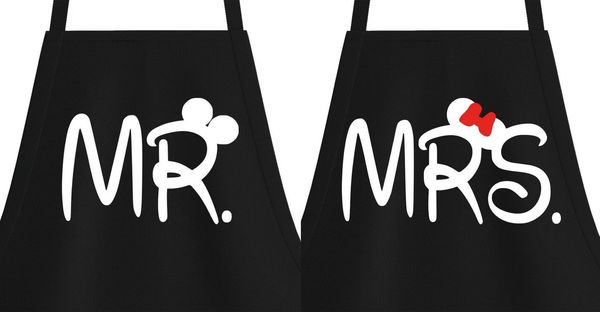 Youth Designz Kochschürze Grill Schürze MR & MRS Mister Misses Pärchen Partner, mit modischem Logo Print