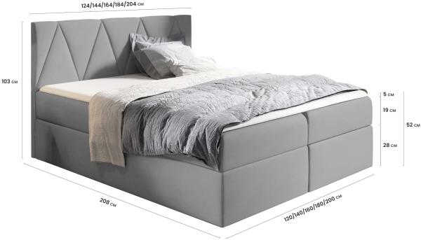 99rooms Emma Boxspringbett 120x200 cm Kunstleder SOFT Rot Bild 2