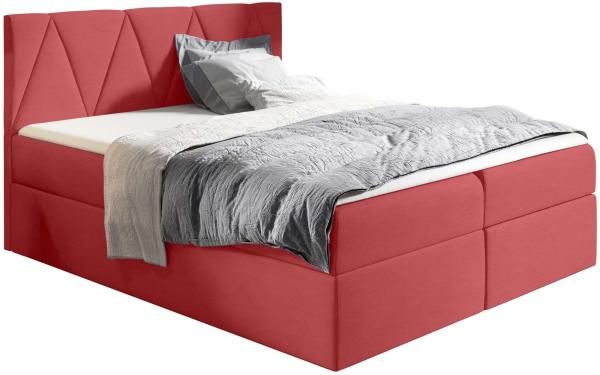 99rooms Emma Boxspringbett 120x200 cm Kunstleder SOFT Rot Bild 4