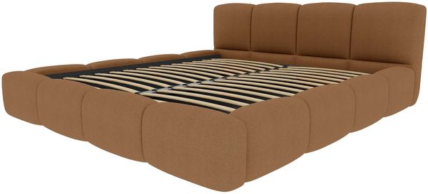 Bett Elara - Samtstoff - rostfarben - 120x200 cm