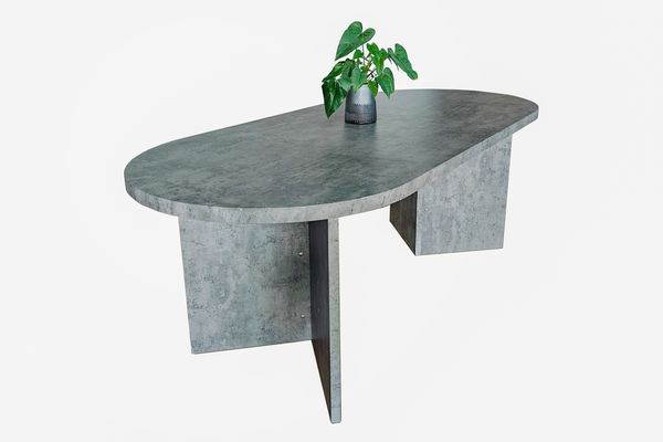 Esstisch 204 x 90 cm Holz Graue-Optik gerade Kante oval V-Gestell OVI 150505437