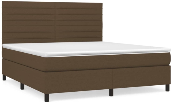 vidaXL Boxspringbett mit Matratze Dunkelbraun 160x200 cm Stoff 3141868