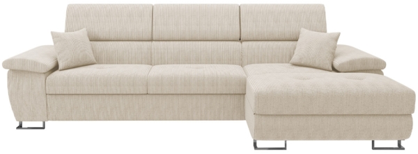 Ecksofa Cotere Mini Cord (Farbe: Poso 100, Seite: Rechts)