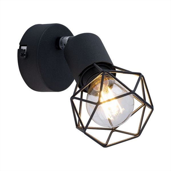 RGB LED Wandstrahler, Metallkäfig, schwarz, Spot verstellbar, XARA I
