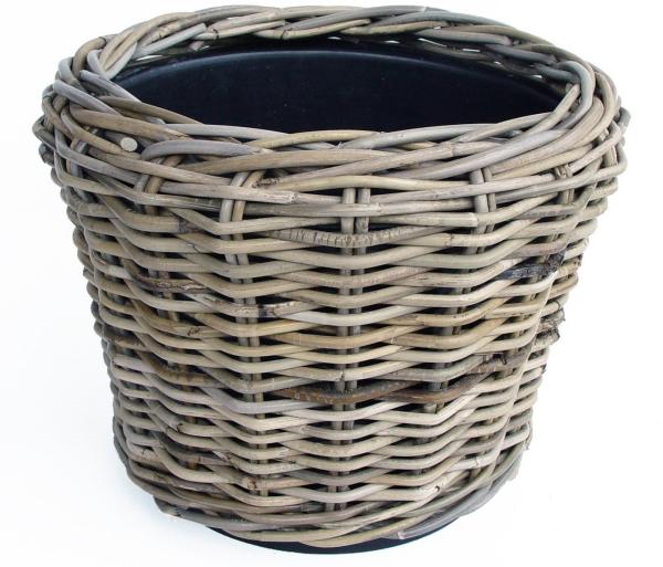 Van der Leeden Blumentopf Braun (1 St), Pflanzkorb, Rattan, 9 L, Pflanzkübel, Blumenkübel, Sylter Korb