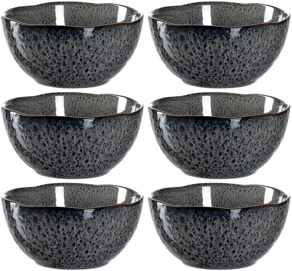 Leonardo MATERA Keramikschale klein 12 cm anthrazit 6er Set