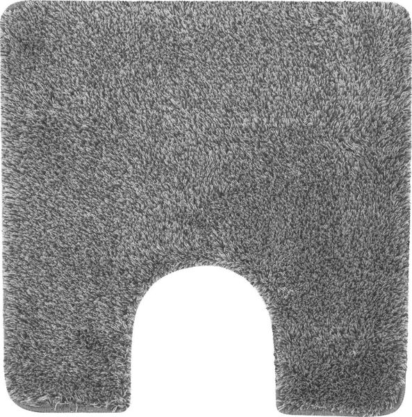 spirella Badematte BRIZZOLO, quadratisch mit Toiletten-Ausschnitt, Höhe: 30 mm, Badteppich Hochflor, Velours meliert, 100% Acryl, Anti-Rutsch Beschichtung, für Fußbodenheizung geeignet, mit Toiletten-Ausschnitt, waschbar 40°, schnelltrocknend, 55 x 55 ...