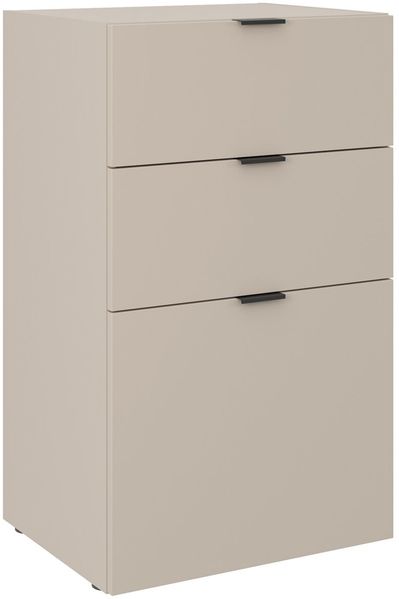 Carryhome 'TINO OFFICE' Kommode Standelement, MDF Kaschmir, 52.4 x 87.4 x 40.1 cm, mit Softclose und 3 Schubladen