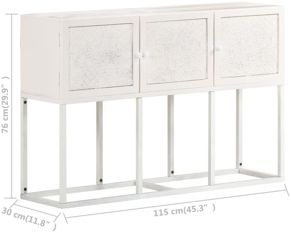 vidaXL Sideboard 115 x 30 x 76 cm Mango Massivholz [323582] Bild 7