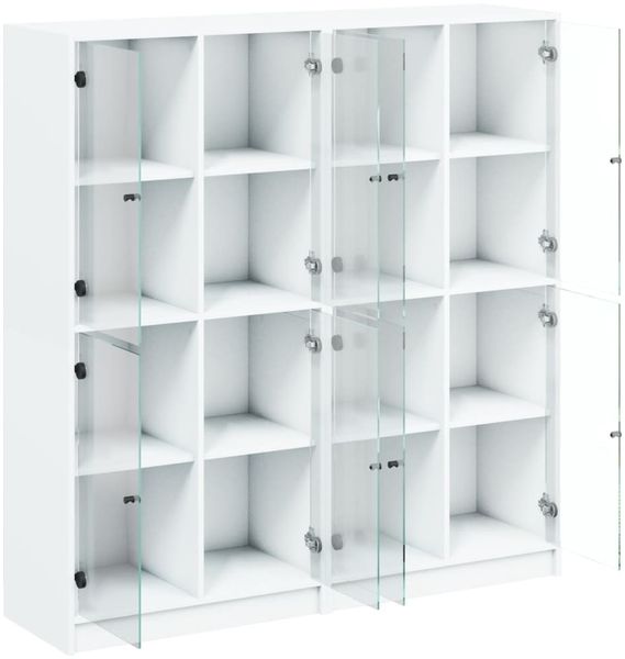 vidaXL Bücherschrank mit Türen Weiß 136x37x142 cm Holzwerkstoff 3206517 Bild 6