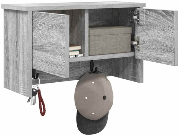 vidaXL Wandmontierter Kleiderständer Grau Sonoma 50 x 20 x 30 cm 874336 Bild 2