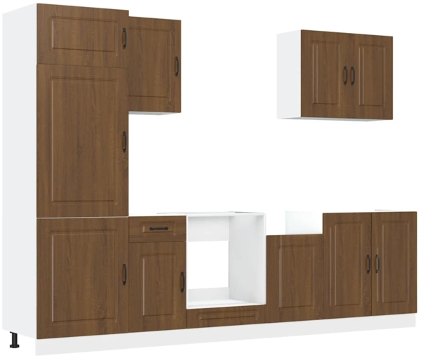 vidaXL 7-tlg. Küchenschrank-Set Kalmar Braun Eichen-Optik Holzwerkstoff 3314768