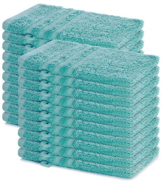 Lavea Waschhandschuh 20er Set Waschhandschuhe, 15x21 cm, Elena-Frottierserie, Waschlappen, (20-St), 500 g/m² Frottier, weich & saugstark, pflegeleicht