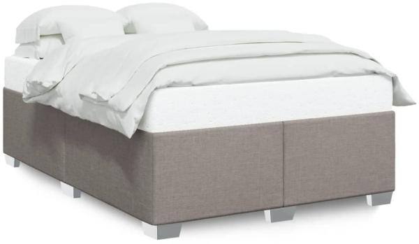 Bettgestell ohne Matratze, ohne Kopfteil, Stoff, Taupe, 140x190 cm