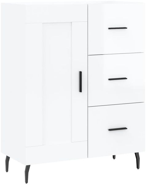 Sideboard, Kommode Hochglanz-Weiß 69,5x34x90 cm Holzwerkstoff j1836p