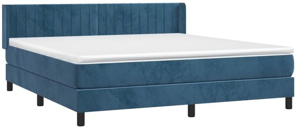 vidaXL Boxspringbett mit Matratze Dunkelblau 180x200 cm Samt 3131097 Bild 3