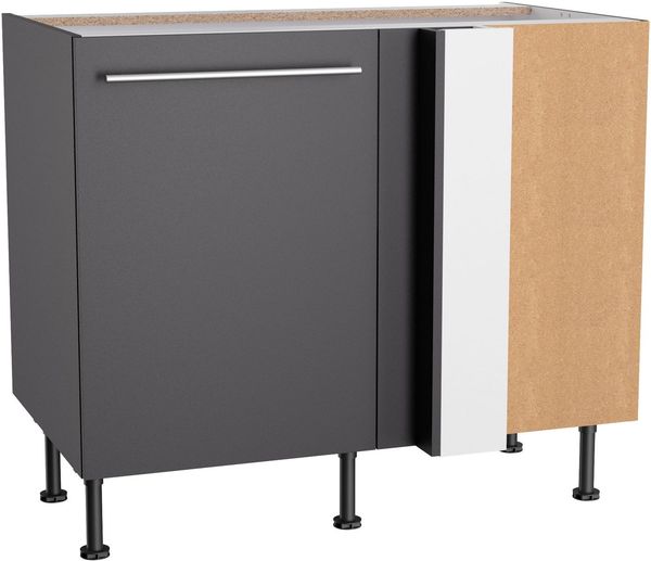 OPTIFIT Eckunterschrank Bern2 Breite 100x65 cm, Lösung für Geschirrspüler, 1 Tür, 1 Einlegeboden