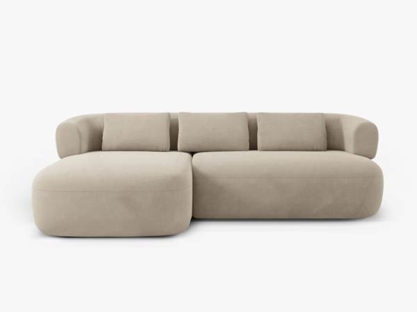 Micadoni 5-Sitzer Ecksofa Jenny Links Samt Salvador Beige