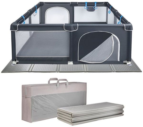 ONVAYA® Laufgitter 160*160cm mit 180cm faltbare Matte