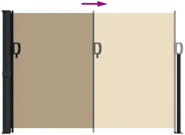 vidaXL Seitenmarkise Ausziehbar Beige 140x500 cm 4004420 Bild 5