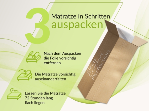 Klassische Bonellmatratze mit symmetrischem Aufbau, Komfortschaum & stabiler Federung – langlebig & hygienisch – Härtegrad H3 – 180 x 200 cm – VENA – APRI Bild 7