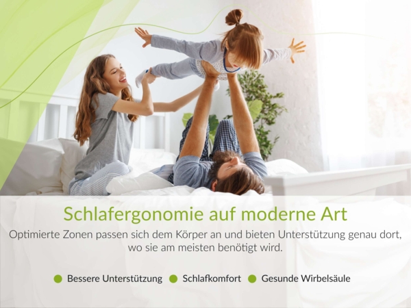 Klassische Bonellmatratze mit symmetrischem Aufbau, Komfortschaum & stabiler Federung – langlebig & hygienisch – Härtegrad H3 – 180 x 200 cm – VENA – APRI Bild 9