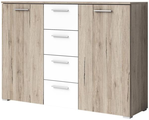 Kommode 'ALVAR' 132x94 cm Sanremo Eiche-Weiss