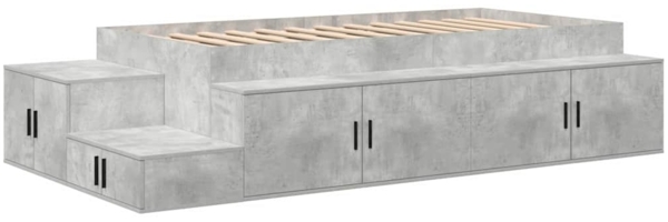 vidaXL Aufbewahrungsbettgestell Beton Grau 80 cm Holzwerkstoff 3335576