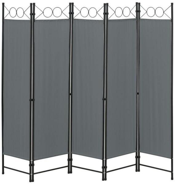 Raumteiler Saragossa 5-teilig 200x171 cm Dunkelgrau en. casa