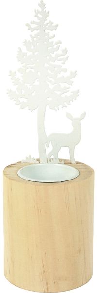 TrendLine Deko Kerzenhalter aus Holz, 7 x 19,5 cm