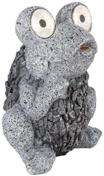 LED Solarleuchte, Frosch, grau, Höhe 21 cm