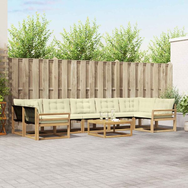 vidaXL Outdoor-Sofagarnitur 8 pcs Weiß und Creme 79 x 79 x 37 cm 3388516