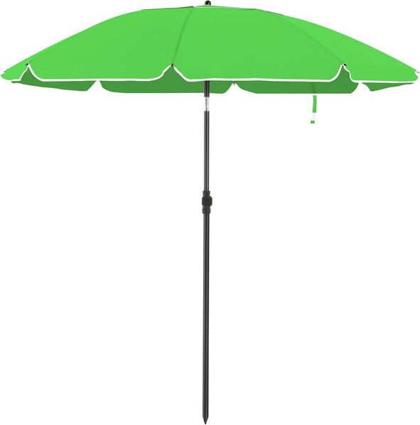 Sonnenschirm für Strand mit Tragetasche, ohne Ständer, UV-Schutz bis UPF 50+, Stahl grün, Ø 160 cm