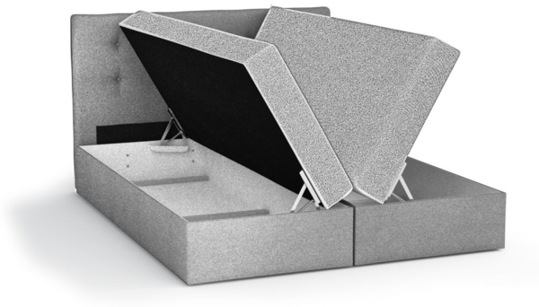 Boxspringbett Schlafzimmerbett ARNAU 140x200cm in Stoff Alcantara Lachs Bild 2