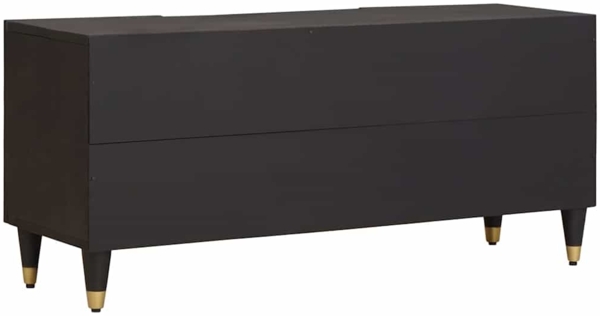 vidaXL TV-Schränk mit Regal Schwarz 105 x 33 x 46 cm Massivholz Mango 4018822 Bild 4