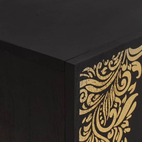 vidaXL TV-Schränk mit Regal Schwarz 105 x 33 x 46 cm Massivholz Mango 4018822 Bild 5