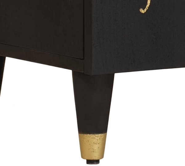 vidaXL TV-Schränk mit Regal Schwarz 105 x 33 x 46 cm Massivholz Mango 4018822 Bild 7