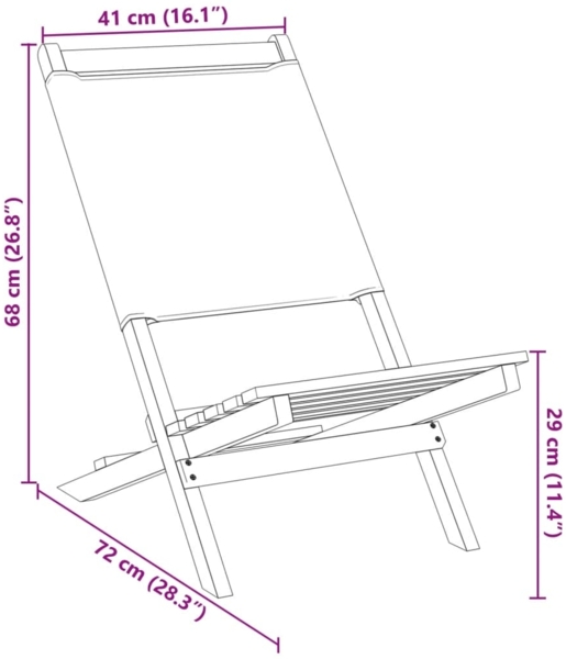 vidaXL Gartenstühle 4 Stk. Klappbar Taupe Stoff und Massivholz 3214643 Bild 10