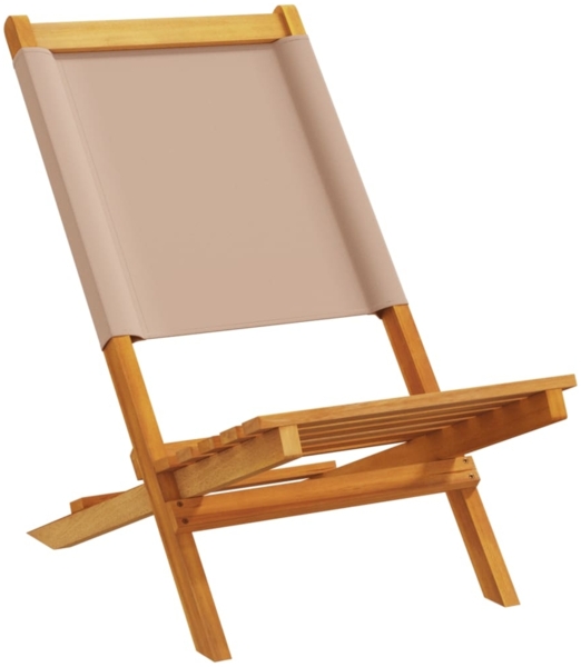vidaXL Gartenstühle 4 Stk. Klappbar Taupe Stoff und Massivholz 3214643 Bild 2