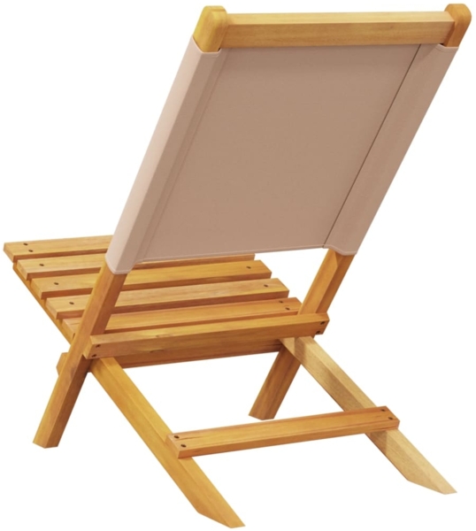 vidaXL Gartenstühle 4 Stk. Klappbar Taupe Stoff und Massivholz 3214643 Bild 6