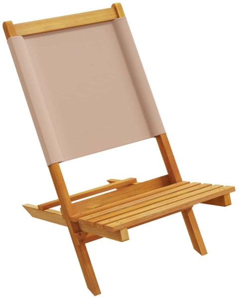 vidaXL Gartenstühle 4 Stk. Klappbar Taupe Stoff und Massivholz 3214643 Bild 3