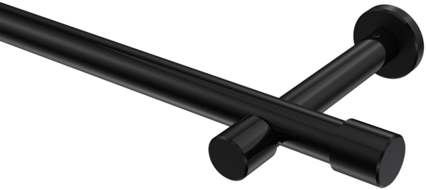 Gardinenstangen-Set Prestige Santo 180 cm, 1-läufig (ohne Ringe), 20 mm Ø Schwarz