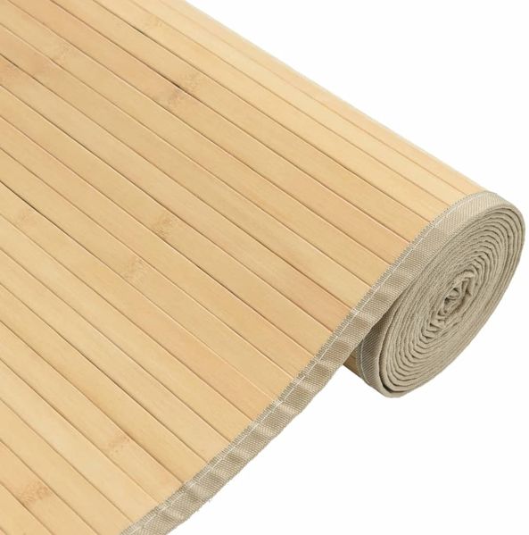 vidaXL Teppich Rechteckig Hell Natur 80x300 cm Bambus 376915 Bild 4