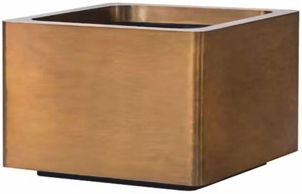 Casa Padrino Luxus Blumentopf Verwittertes Messing 70 cm - Quadratischer Pflanzentopf