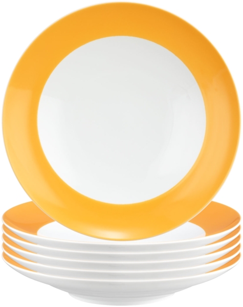 Seltmann Weiden Liberty Pure Colors Suppenteller ø 23,5 cm 6er Set - Mango Orange