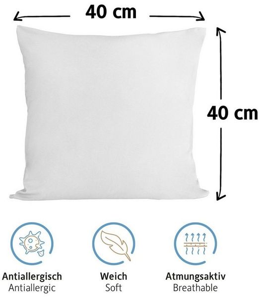Komfortec 100% Baumwolle Kissenbezüge 2er Set 60x60 cm, Superweicher Premium Jersey Kopfkissenbezug 150 g/m², Kissenhülle, Weiß Bild 3