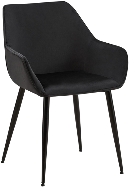 CLP Esszimmerstuhl Luena mit Rückenlehne gepolstert bis 150 kg belastbar,schwarz Samt